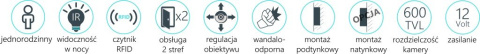 Zestaw wideodomofonu z czytnikiem RFID Vidos S601A-2 M670WS2 Zestaw wideodomofonu z czytnikiem RFID Vidos S601A-2 M670WS2