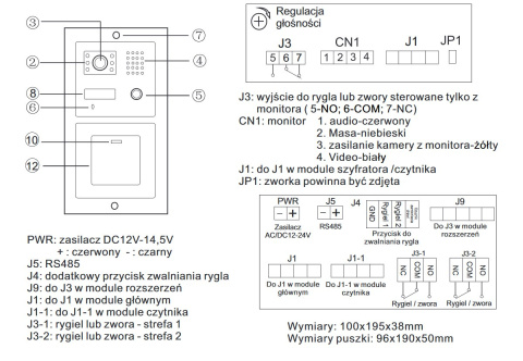 Zestaw wideodomofonu z czytnikiem RFID Vidos S601A-2 M670WS2 Zestaw wideodomofonu z czytnikiem RFID Vidos S601A-2 M670WS2