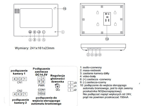 Zestaw wideodomofonu z czytnikiem RFID Vidos S601A-2 M670W