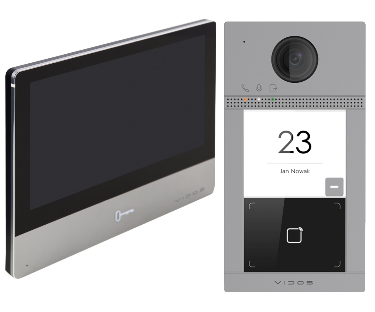 ZESTAW WIDEODOMOFONU IP Z CZYTNIKIEM RFID VIDOS S2401-P_M2020 ZESTAW WIDEODOMOFONU IP Z CZYTNIKIEM RFID VIDOS S2401-P_M2020