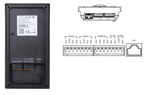 Zestaw podtynkowy wideodomofonu IP Vidos czytnik RFID monitor 7''