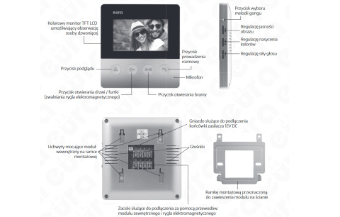 DWURODZINNY WIDEODOMOFON RFID VDA-92A3_VDA-19A3