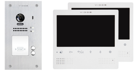 Wideodomofon dwurodzinny z czytnikiem RFID S1202A_M1023W