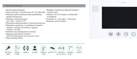 Vidos M670W – Monitor wideodomofonu