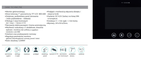 Vidos M670B – Monitor wideodomofonu