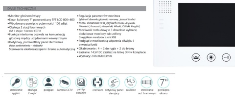 Vidos M670WS2- Monitor wideodomofonu