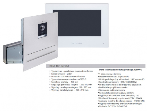 Wideodomofon Vidos ONE IP S2201-SKM M2010W z WiFi