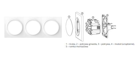 Fibaro FG-Wx-PP-0004 - Ramka potrójna ozdobna Walli biała