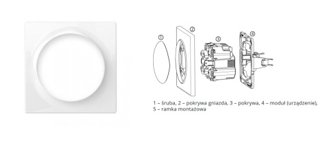 Fibaro FG-Wx-PP-0001 - Ramka pojedyncza ozdobna Walli biała