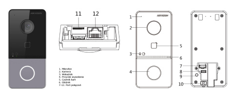 Wideodomofon Hikvision DS-KV6113-WPE1 - Stacja bramowa IP WiFi, 2Mpx