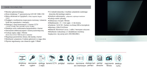 Zestaw wideodomofonu natynkowego z czytnikiem RFID Vidos S50A M903FH