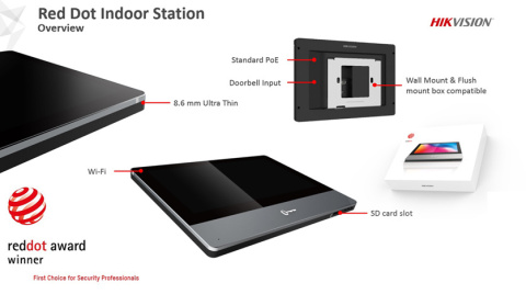 Hikvision monitor wideodomofonu IP WiFi DS-KH8350-WTE1