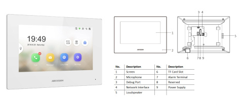 Hikvision monitor wideodomofonu IP WiFi DS-KH6320-WTE1W