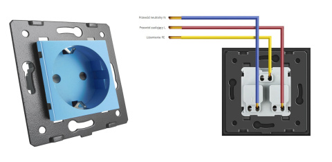 Moduł gniazda elektrycznego 16A - 230V Niebieski