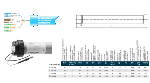 Portos napęd do rolet radiowy S-60/10 RM