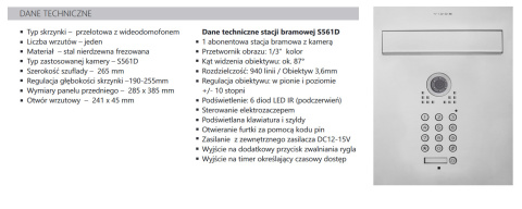 Skrzynka na listy wideodomofon z szyfratorem Vidos S561D-SKP