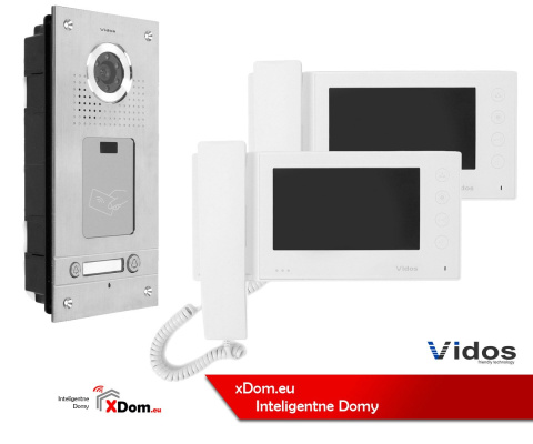 Zestaw dwurodzinny wideodomofonu z czytnikiem kart RFID Vidos S562A_M670W-S2