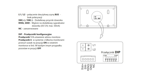 Vidos Monitor wideodomofonu cyfrowego 7 cali M1021B