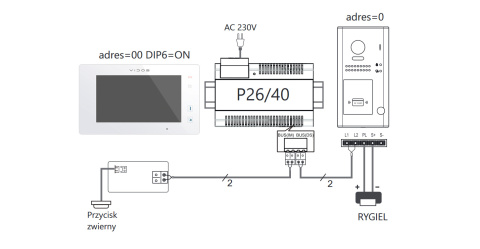 Vidos Monitor wideodomofonu cyfrowego 7 cali M1021W