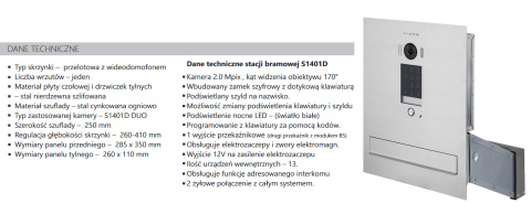 Wideodomofon Vidos skrzynka na listy z szyfratorem  S1401D-SKM