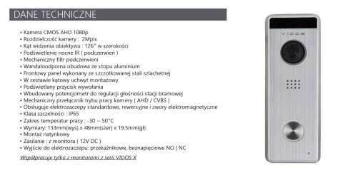 Wideodomofon Vidos S10 Stacja bramowa
