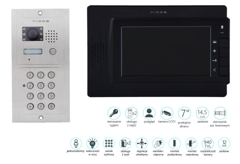 Wideodomofon z Szyfratorem Vidos S601D2 M320B