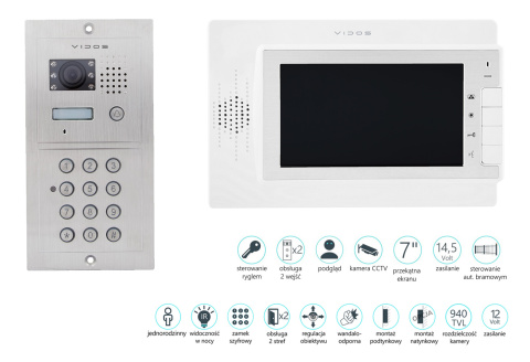 Wideodomofon z Szyfratorem Vidos S601D2 M320W