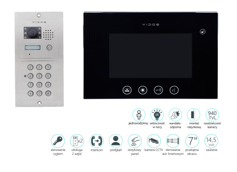 Wideodomofon z Szyfratorem Vidos S601D2 M670B