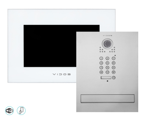 Zestaw wideodomofonu WiFi z szyfratorem skrzynka na listy Vidos S561D-SKM M10 Zestaw wideodomofonu WiFi z szyfratorem skrzynka na listy Vidos S561D-SKM M10