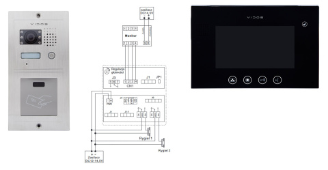 Wideodomofon czytnikiem RFID Vidos S601A-2 M670B