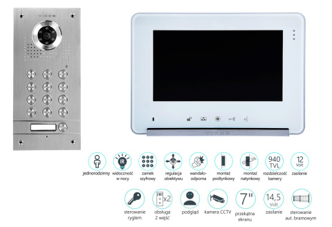 Wideodomofon z Szyfratorem Vidos S561D M690W