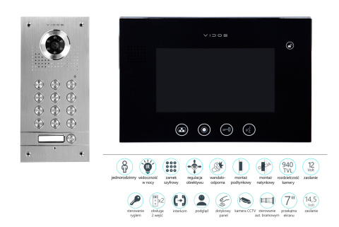 Wideodomofon z Szyfratorem Vidos S561D M670B