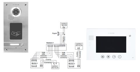 Wideodomofon czytnikiem RFID Vidos S561A M670W