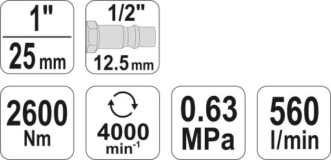 KLUCZ UDAROW 1'' 2600NM KRÓTKI