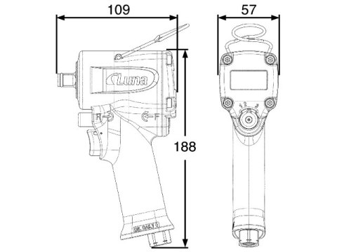 PNEUMATYCZNY KLUCZ UDAROWY MINI AIW 3/8''