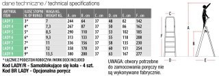 DRABINA LADY9, ALUMINIOWA PROFESJONALNA 9 STOPNI