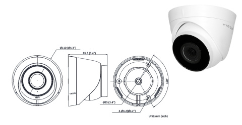 Vidos IP-H1140 Kopułkowa Kamera