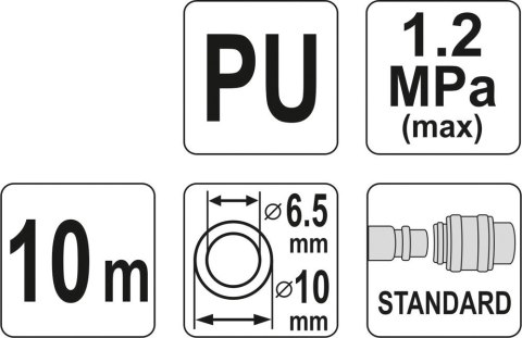 WĄŻ SPIRALNY PU Z SZYBKOZŁĄCZAMI 6.5*10*10M