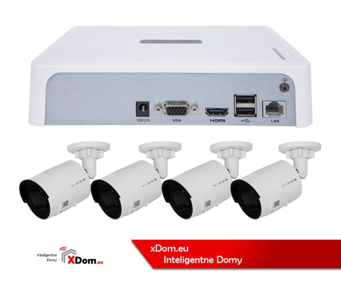 VIDOS zestaw monitoringu IP REJESTRATOR R104-IP KAMERA IP-H2942