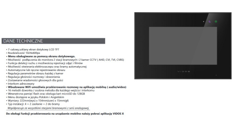 Wideodomofon WiFi z czytnikiem RFID Vidos S11-1 M10BX