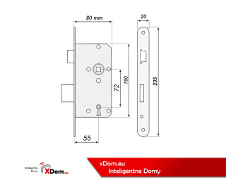 ZAMEK ELEKTROMECHANICZNY WPUSZCZANY ''EURA'' ELB-00B9 L/IN lewy wewnętrzny