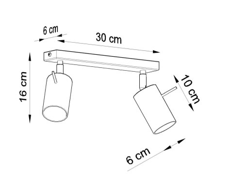 Plafon RING 2 czarny