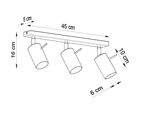 Plafon RING 3L biały