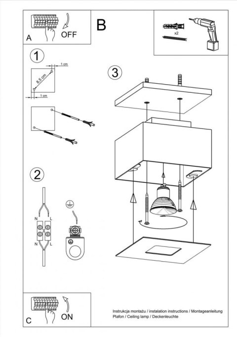 Plafon MONO 1 czarny