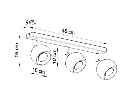 Plafon OCULARE 3 czarny