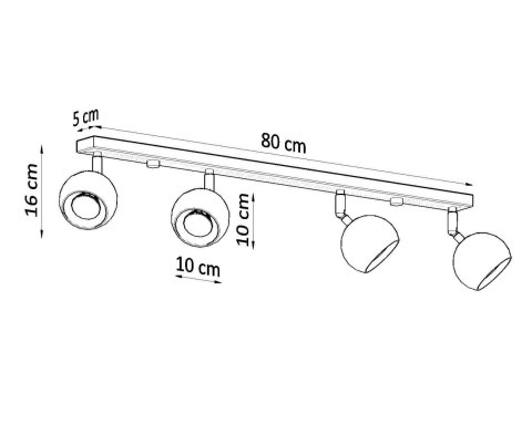 Plafon OCULARE 4L czarny