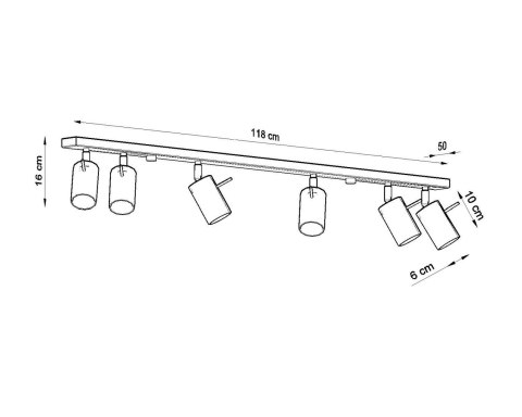 Plafon RING 6L chrom