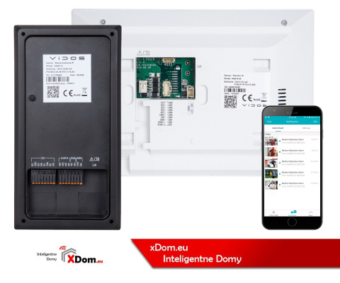 Zestaw natynkowy wideodomofonu IP Vidos stacja bramowa z czytnikiem RFID monitor 7''