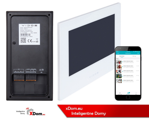 Zestaw natynkowy wideodomofonu IP Vidos stacja bramowa z czytnikiem RFID monitor 7''