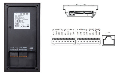 ZESTAW WIDEODOMOFONU IP Z CZYTNIKIEM RFID VIDOS S2401-N_M2010